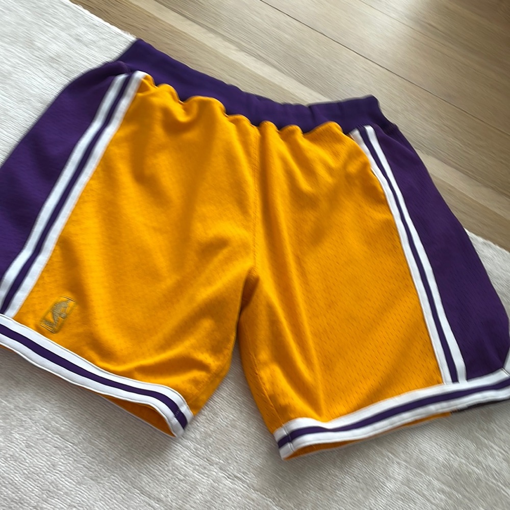 lakers authentic basketball shorts